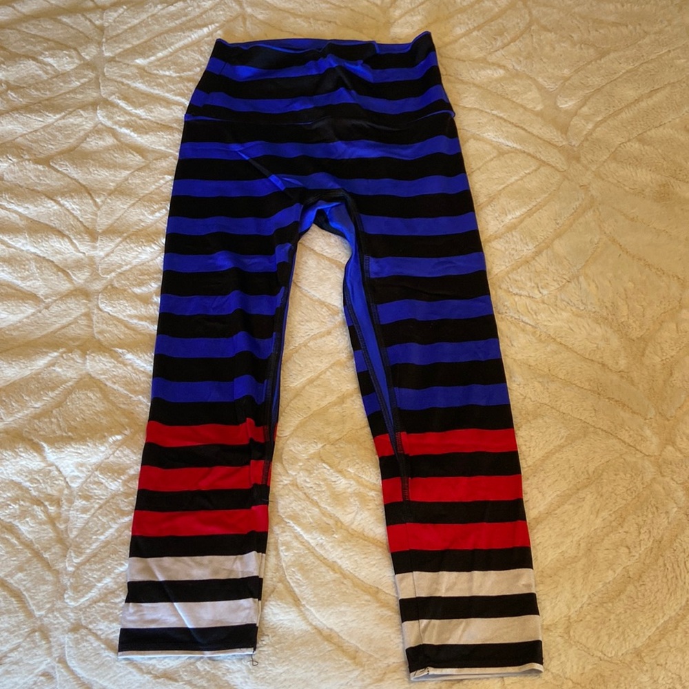 K deer leggings red white blue crop